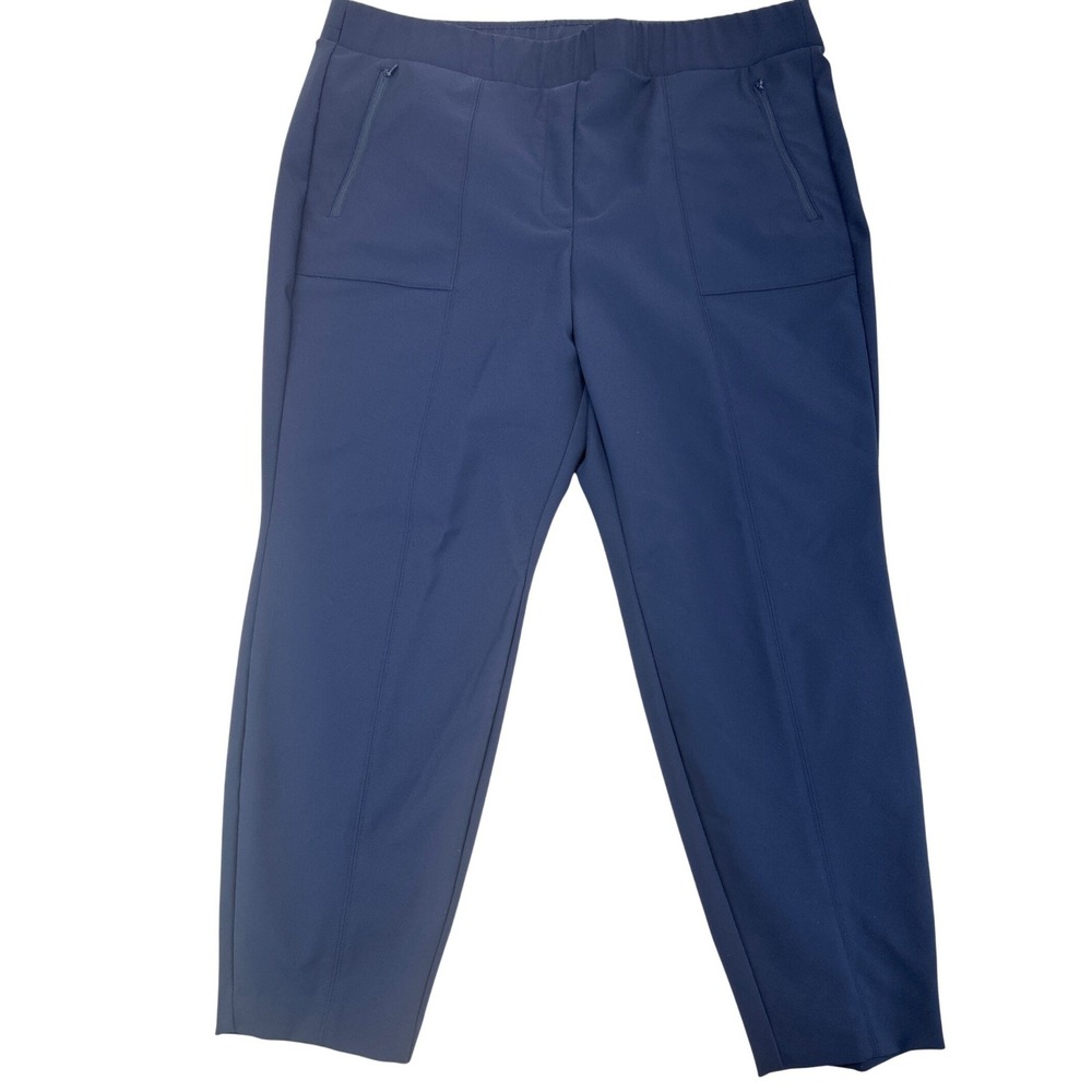 Lane Bryant Ankle Pants Women 20 Plus Navy Blue Stretch Pull on Classic Chic